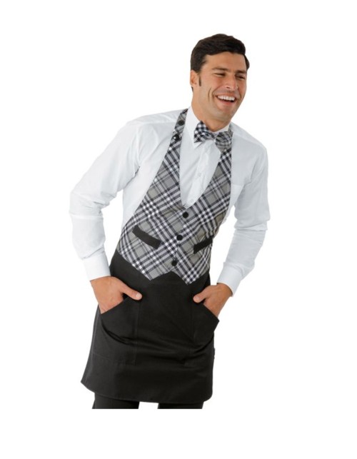 Στηθούρι/Ολόσωμη Ποδιά Γιλέκο Μαύρο/Γκρι Isacco - 037069