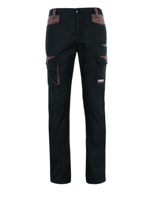 Ελαστικό Παντελόνι Εργασίας FAGEO - 075 Μαύρο/Καφέ