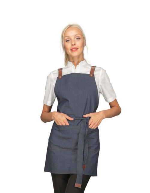 Στηθούρι Μπλε Τζιν Ποδιά Barista Isacco - 088677S Κοντή
