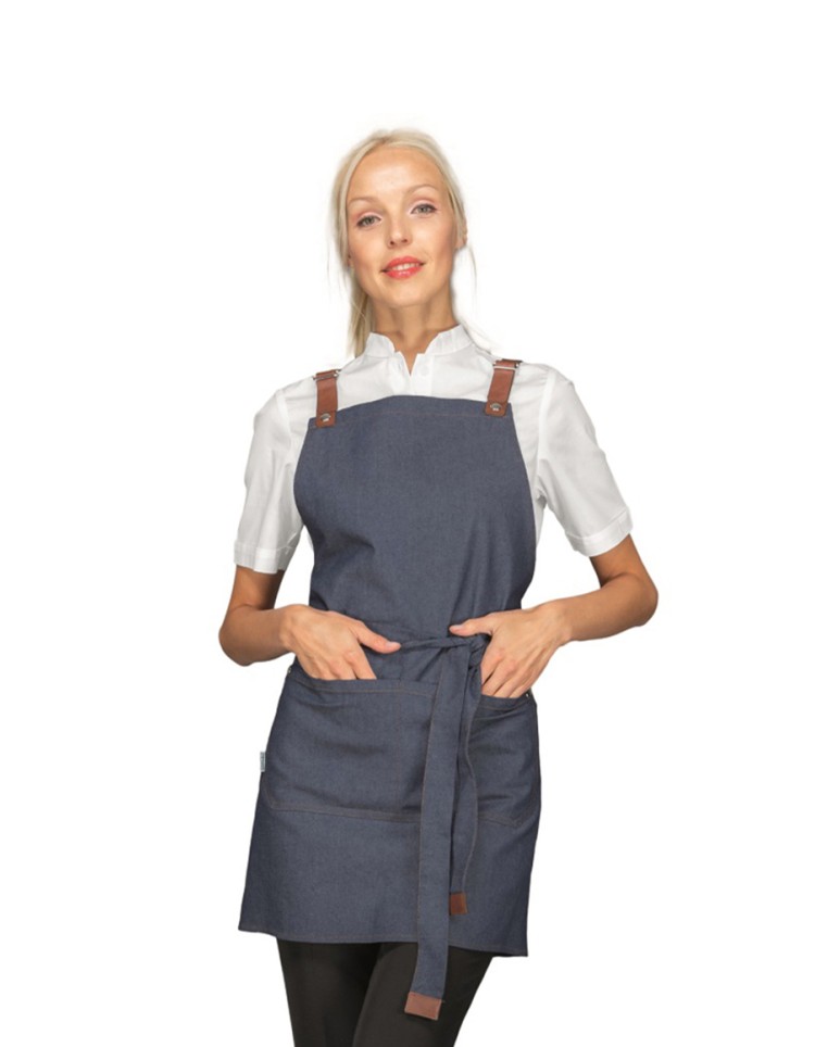 Στηθούρι Μπλε Τζιν Ποδιά Barista Isacco - 088677S Κοντή