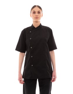 Σακάκι Σεφ/Μαγείρων Ideal Press Μαύρο Unisex με Κοντά Μανίκια - Sauté