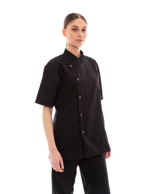 Σακάκι Σεφ/Μαγείρων Ideal Press Μαύρο Unisex με Κοντά Μανίκια - Sauté