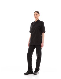 Σακάκι Σεφ/Μαγείρων Ideal Press Μαύρο Unisex με Κοντά Μανίκια - Sauté