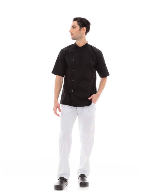 Σακάκι Σεφ/Μαγείρων Ideal Press Μαύρο Unisex με Κοντά Μανίκια - Sauté