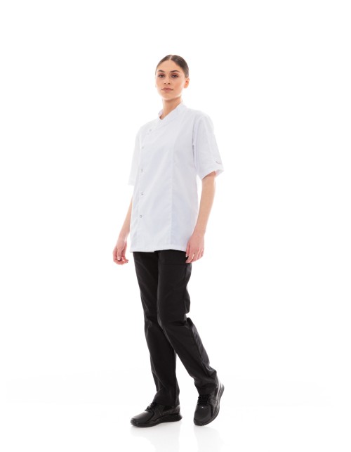 Σακάκι Σεφ/Μαγείρων Ideal Press Λευκή Unisex με Κοντά Μανίκια - Sauté