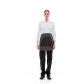 Γκρι Ποδιά Unisex Barista Κοντή - Από Καμβά Ύφασμα & Μαύρη Μάρσιπο Vegan Leather Τσέπη