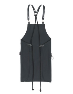 Μαύρη Ποδιά Unisex Barista Στηθούρι - Από Καμβά Ύφασμα & Μαύρη Μάρσιπο Vegan Leather Τσέπη