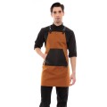Κάμελ Ποδιά Unisex Barista Στηθούρι - Από Καμβά Ύφασμα & Μαύρη Μάρσιπο Vegan Leather Τσέπη