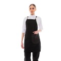 Μαύρη Ποδιά Unisex Barista Στηθούρι - Από Καμβά Ύφασμα & Μαύρη Στρογγυλή Vegan Leather Τσέπη