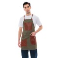 Χακί Ποδιά Unisex Barista Στηθούρι - Από Καμβά Ύφασμα & Ταμπά Vegan Leather Τσέπες
