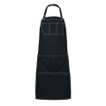 Μαύρη Ποδιά Barista - Service Από Μαύρο Καμβά Με Άσπρες Δίγαζες Λεπτομέρειες - 5000BW