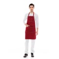 Μπορντό Ποδιά Barista - Service Από Καμβά Με Άσπρες Δίγαζες Λεπτομέρειες - 5000R