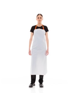 Λευκή Αδιάβροχη Ποδιά Λάντζας Τροφίμων - 550white/orange