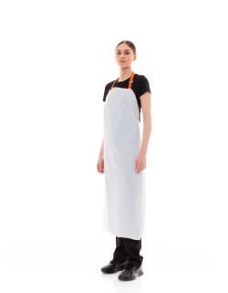Λευκή Αδιάβροχη Ποδιά Λάντζας Τροφίμων - 550white/orange
