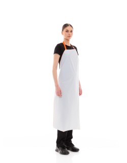 Λευκή Αδιάβροχη Ποδιά Λάντζας Τροφίμων - 550white/orange