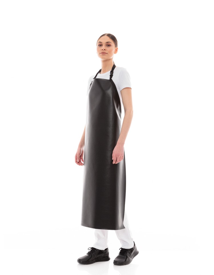 Μαύρη Ποδιά Λάντζας Δερματίνης PVC - 560black