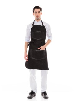 Ποδιά Σερβιτόρου/Barista με Μαύρο Τζιν & Μαύρη Τσέπη από Τεχνόδερμα - 590 Black Fakelos