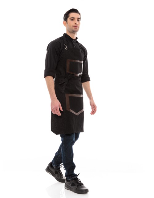 Ποδιά Σερβιτόρου/Barista με Μαύρο Τζιν και Καφέ Τσέπη από Τεχνόδερμα - 590 BROWN FAKELOS