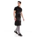 Ποδιά Σερβιτόρου-Barista Λαιμού με Μαύρο Τζιν και Μαύρη Vegan Leather Τσέπη - 594 BLACK ASYMETRICAL