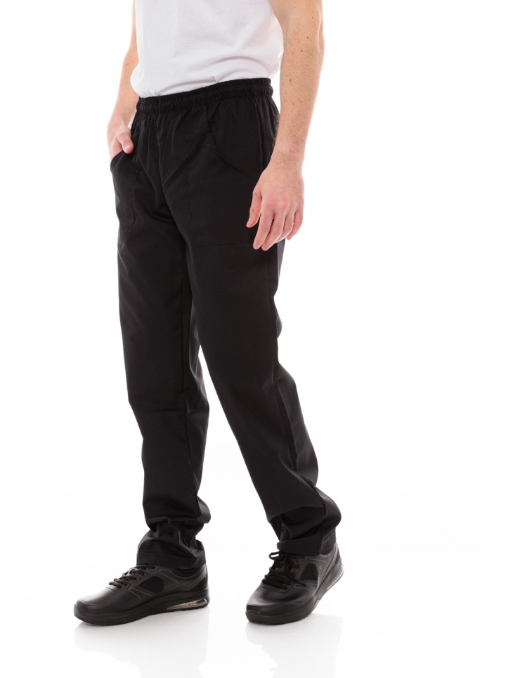 Παντελόνι Μαγείρων/Σεφ Unisex Μαύρο Με Τρεις Τσέπες - 612slim