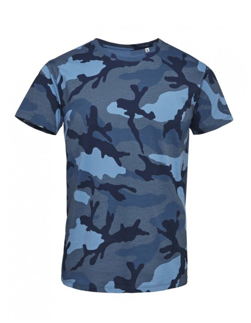 ΑΝΔΡΙΚΟ T-SHIRT ΜΕ ΣΤΡΟΓΓΥΛΗ ΛΑΙΜΟΚΟΨΗ - CAMO MEN