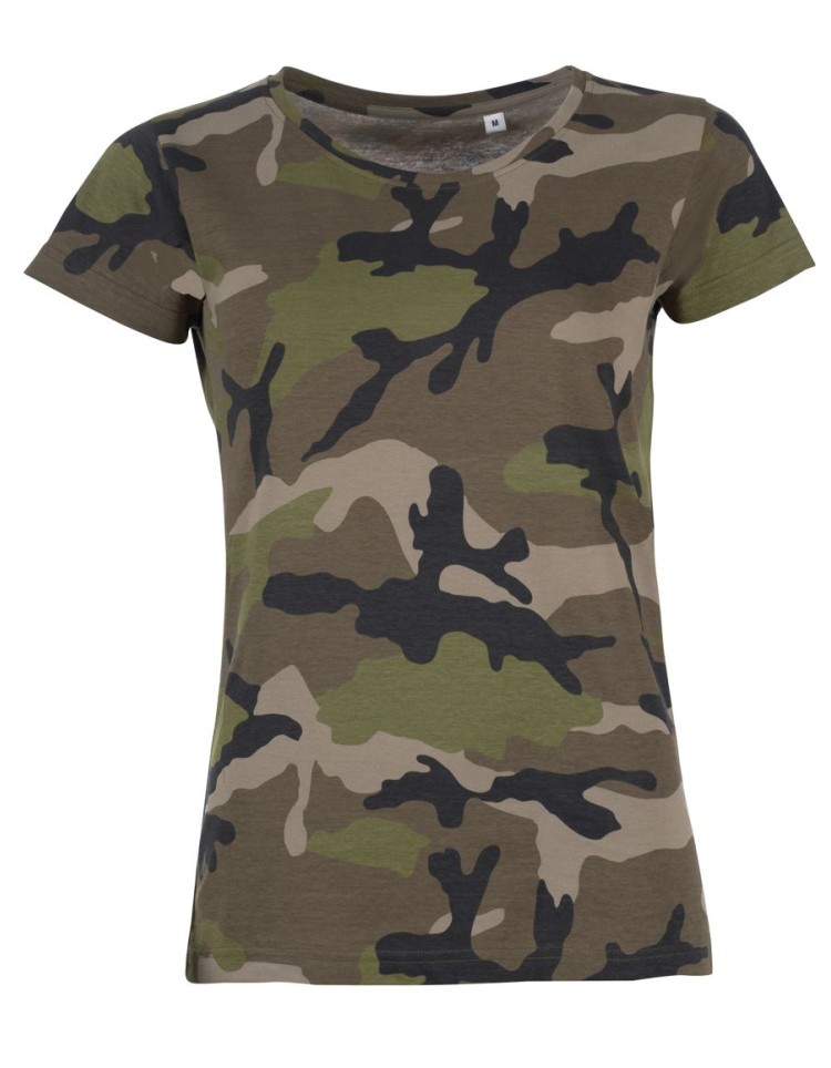 ΓΥΝΑΙΚΕΙΟ T-SHIRT ΜΕ ΣΤΡΟΓΓΥΛΗ ΛΑΙΜΟΚΟΨΗ - CAMO WOMEN ΓΥΝΑΙΚΕΙΟ T-SHIRT ΜΕ ΣΤΡΟΓΓΥΛΗ ΛΑΙΜΟΚΟΨΗ - CAMO WOMEN