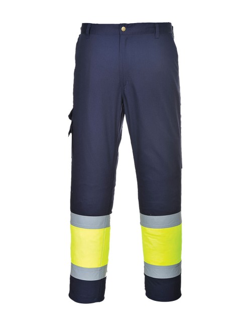 Παντελόνι Δίχρωμο με Ανακλαστικά E049 - Κίτρινο/Μπλε