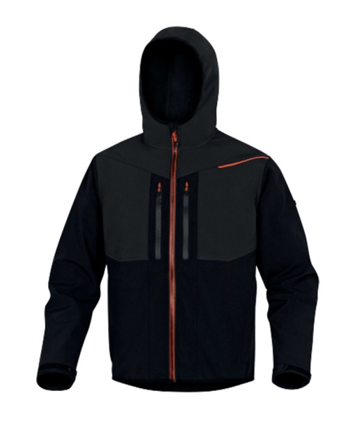 Μπουφάν Εργασίας Softshell Delta Plus - HORTEN2 Μαύρο/Πορτοκαλί