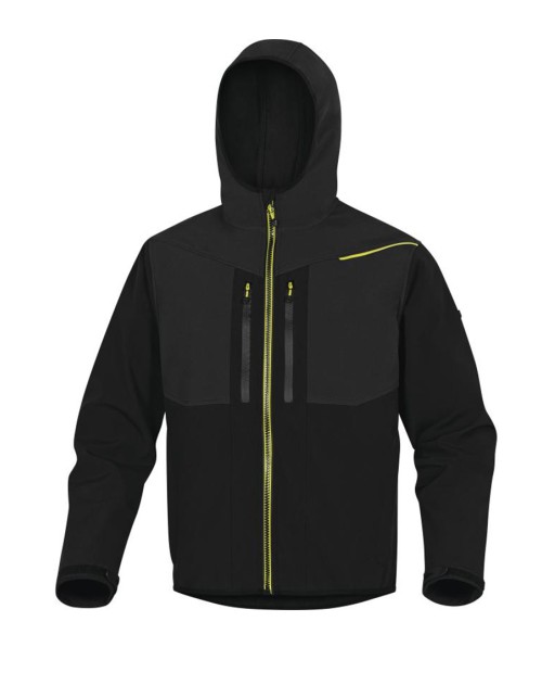 Μπουφάν Εργασίας Softshell Delta Plus - HORTEN2 Μαύρο/Κίτρινο
