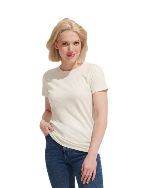 ΓΥΝΑΙΚΕΙΟ T-SHIRT ΜΕ ΣΤΡΟΓΓΥΛΗ ΛΑΙΜΟΚΟΨΗ - IMPERIAL WOMEN