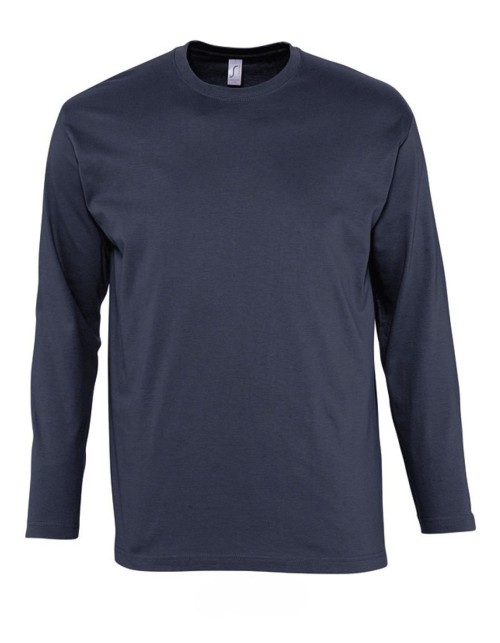 ΑΝΔΡΙΚΟ T-SHIRT ΜΕ ΣΤΡΟΓΓΥΛΗ ΛΑΙΜΟΚΟΨΗ ΚΑΙ ΜΑΚΡΙΑ ΜΑΝΙΚΙΑ - MONARCH