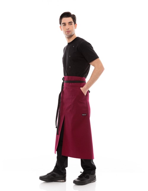 Premium Bistro Μακριά Ποδιά Μέσης - Μπορντό