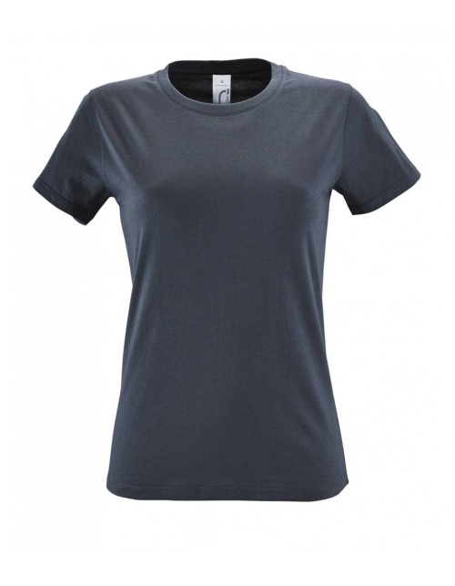ΓΥΝΑΙΚΕΙΟ T-SHIRT ΜΕ ΣΤΡΟΓΓΥΛΗ ΛΑΙΜΟΚΟΨΗ - REGENT WOMEN