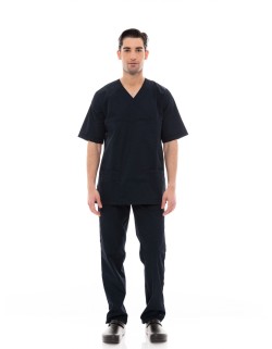 Ideal Press Μαύρο Νοσηλευτικό Σετ Scrub Παντελόνι & Μπλούζα Unisex