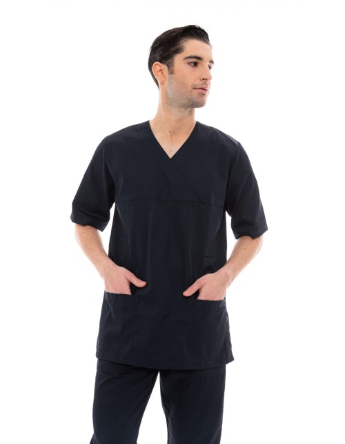 Ideal Press Μαύρο Νοσηλευτικό Σετ Scrub Παντελόνι & Μπλούζα Unisex