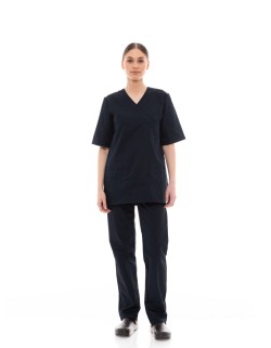 Ideal Press Μαύρο Νοσηλευτικό Σετ Scrub Παντελόνι & Μπλούζα Unisex