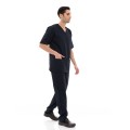 Ideal Press Μαύρο Νοσηλευτικό Σετ Scrub Παντελόνι & Μπλούζα Unisex