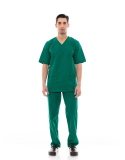 Ideal Press Πράσινο Νοσηλευτικό Σετ Scrub Παντελόνι & Μπλούζα Unisex