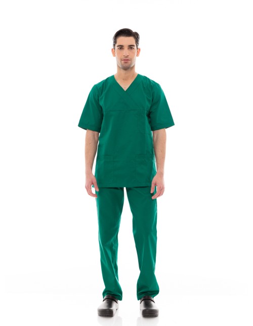 Ideal Press Πράσινο Νοσηλευτικό Σετ Scrub Παντελόνι & Μπλούζα Unisex