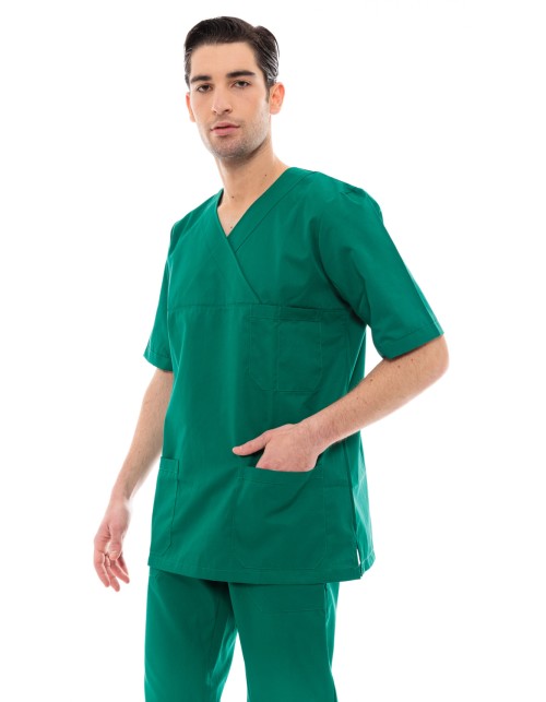 Ideal Press Πράσινο Νοσηλευτικό Σετ Scrub Παντελόνι & Μπλούζα Unisex
