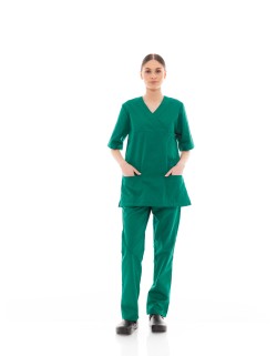 Ideal Press Πράσινο Νοσηλευτικό Σετ Scrub Παντελόνι & Μπλούζα Unisex