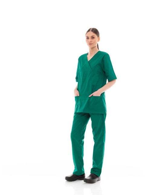 Ideal Press Πράσινο Νοσηλευτικό Σετ Scrub Παντελόνι & Μπλούζα Unisex