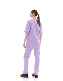 Ideal Press Λιλά Νοσηλευτικό Σετ Scrub Παντελόνι & Μπλούζα Unisex