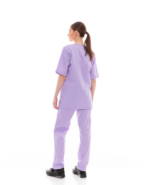 Ideal Press Λιλά Νοσηλευτικό Σετ Scrub Παντελόνι & Μπλούζα Unisex
