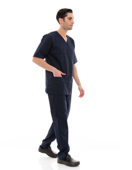 Ideal Press Σκούρο Μπλε Νοσηλευτικό Σετ Scrub Παντελόνι & Μπλούζα Unisex