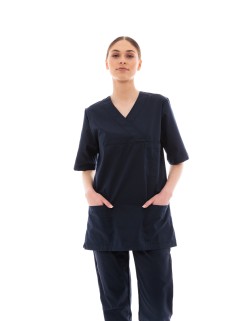 Ideal Press Σκούρο Μπλε Νοσηλευτικό Σετ Scrub Παντελόνι & Μπλούζα Unisex
