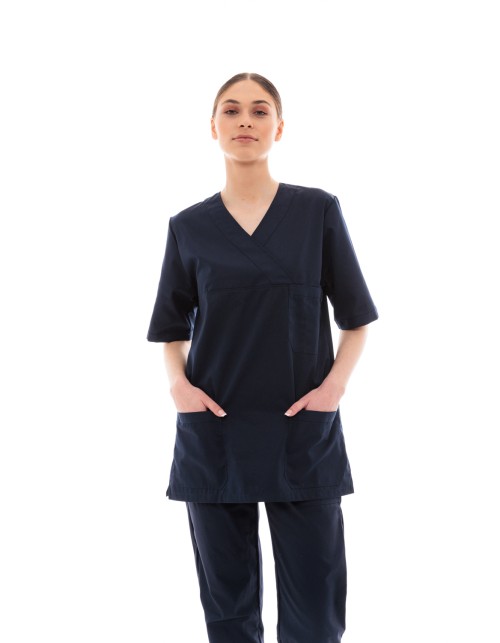 Ideal Press Σκούρο Μπλε Νοσηλευτικό Σετ Scrub Παντελόνι & Μπλούζα Unisex