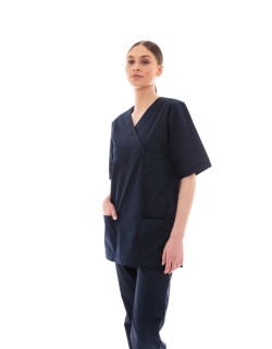 Ideal Press Σκούρο Μπλε Νοσηλευτικό Σετ Scrub Παντελόνι & Μπλούζα Unisex
