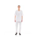 Ideal Press Λευκό Νοσηλευτικό Σετ Scrub Παντελόνι & Μπλούζα Unisex
