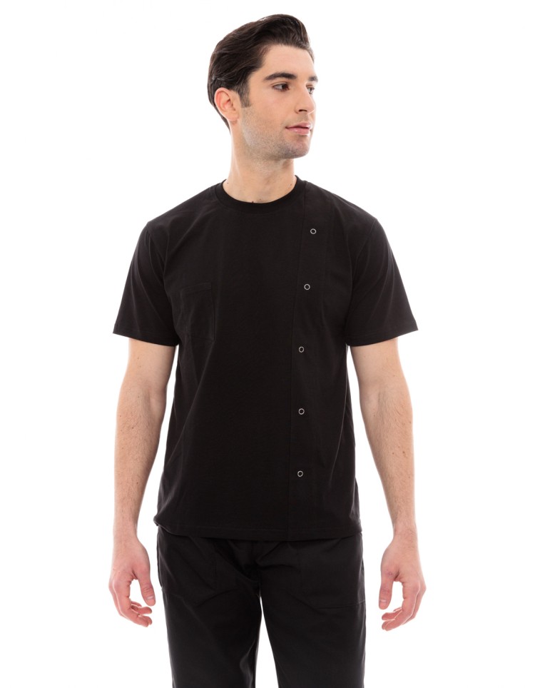 Μπλουζάκι Μαγείρων/Σεφ Unisex Μαύρο Ideal Press - T-Chef